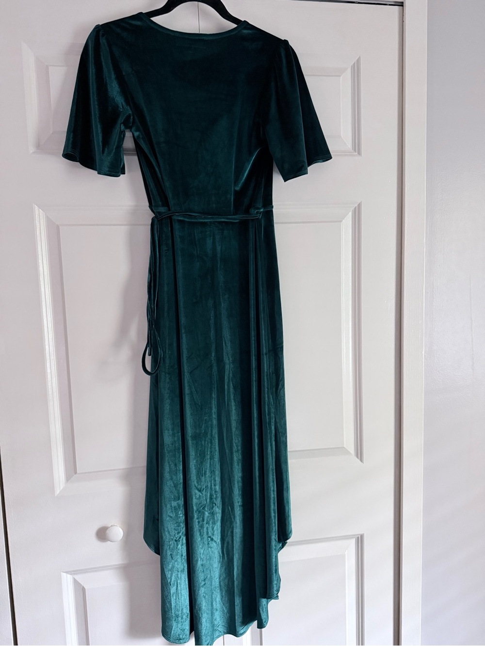 *Worn Once* Lulus Emerald Green Velvet Wrap High-Low Maxi Dress Size S